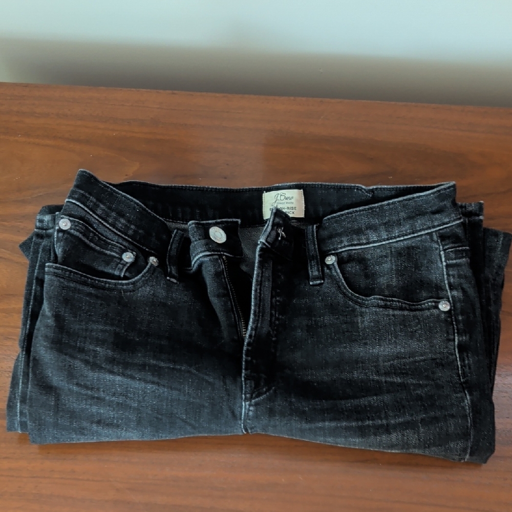 J. Crew 9" High-rise Toothpick Size 28 EUC Washed Black
